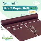 PerkHomy 36" x 1,440" (120') Wine Red Kraft Paper Roll for Craft Bulletin Board Paper Art Table Covering Crafting Gift Wrapping Bouquet Packing Parcel 80GSM 55LB (Wine Red, 36" x 120')