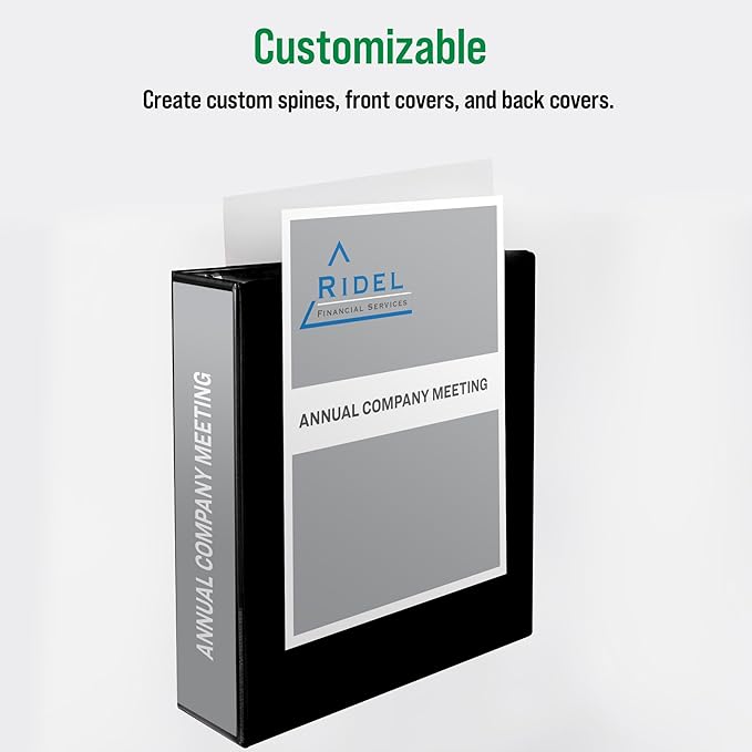 Office Essentials Economy View 3 Ring Binders, 3" Round Rings, 3.5" Spine, 460-Sheet Capacity, White Binders (4-Pack of 03148)