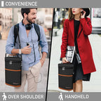 opux 2 Bottle Wine Carrier Tote, Insulated Leakproof Wine Cooler Bag, Wine Travel Bag Tote for Picnic BYOB Beach, Portable Wine Bottle Carrying Case, Gift for Wine Lover Women Men Christmas, Brown