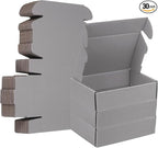 PATIKIL 6 x 4 x 1.6 Inch Shipping Boxes, 30 Pack Color Corrugated Cardboard Box Cute Carton Boxes Literature Mailer for Mailing Packaging Small Business Gift Storage, Gray