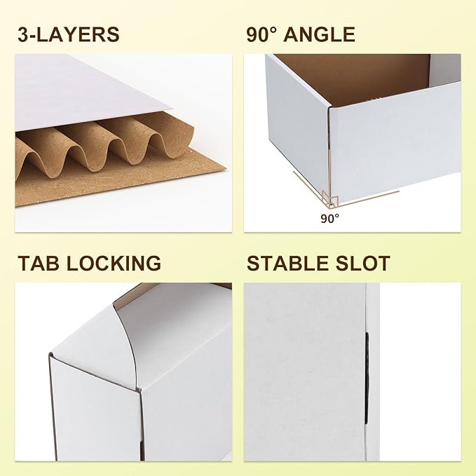 WIFTREY 40 Pack 6x4x3 Small Shipping Boxes for Packing Small Business, White Corrugated Cardboard mailing Box for Shipping