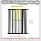 Lumizone Extra Tall Cat Gate 61.02" High Pressure Mounted Extra Wide 50.79"-55.11" (17Sizes) 1.37" Gap No Drilling Auto-Close Tall Pet Gate for Dogs (Black, 50.79"-55.11" W)
