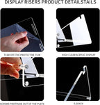 (2 Tier Acrylic Label Paper Stand) Label Roll Holder for Rolls and Fanfold Labels,Acrylic Label Holder for Thermal Printer,Desktop Label Printer Holder for Home,Office,Study,Small Business