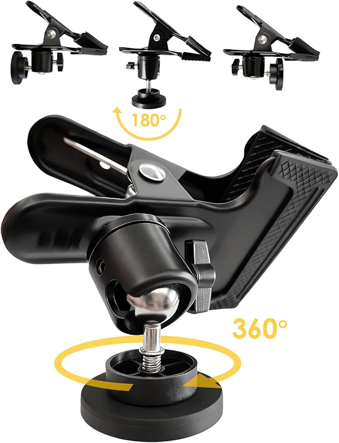 Heavy Duty Magnetic Clips with 2 Inch Opening, 360 Degree Rotating Magnets, 16 lb Strength for Artists, Whiteboards, Calendars, Garden