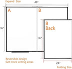 Magnetic Dry Erase White Board 48x36 Inch, 4x3 WhiteBoard Foldable Aluminum Frame Wall Mounted Dry Erase Board for School Office and Home