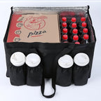 Insulated Food Delivery Bag with 4 Cup Holders, XX-Large Insulated Grocery Bags Keep Food Hot/Cold, Cooler Bags with Drink Carrier, Food Carrier Catering Bag, Commercial Food Warmers, Black