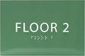 6" X4" Floor 2 Sign - ADA Compliant Tactile Graphics Grade 2 Braille Text | Wall Mount Plastic Directional Assistance, Floor Number Sign for Office, Schools, Hospitals, Apartments