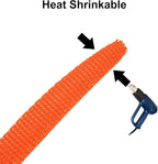 MECCANIXITY Braided Cable Sleeves Heat Shrinkable Fabric Sleeving, 5/8" 40ft Orange 2:1 Ratio Heat Shrinkable Cord Protector for Harness Cable, Network Cable Protection, Cable Management