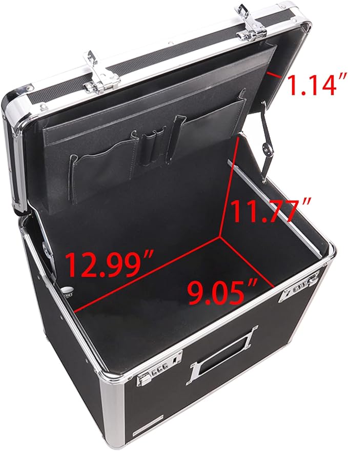Vaultz Locking Mobile Business Case, Letter Size, 11 x 14.75 x 13.75 Inches, Black (VZ00348)