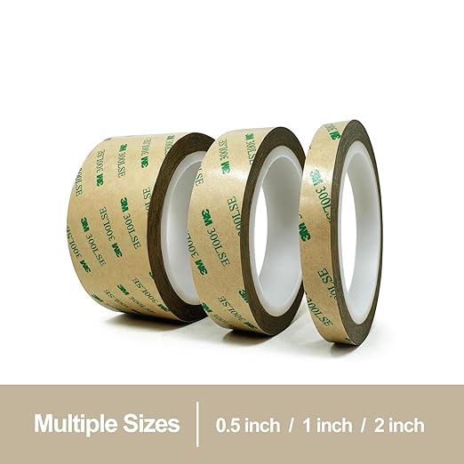 3M 300LSE Double Sided Tape, Heavy Duty Clear Adhesive, Heat & Water Resistant, 1" x 36 ft for Picture Hanging, LED Strips, DIY Crafts, Car Décor, Electronics