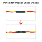 XHF Black&Red 5/8 Inch 8Ft 3:1 Waterproof Heat Shrink Tubing Roll Marine Grade Adhesive Lined Heat Shrink Tube, Insulation Sealing Oil-Proof Wear-Resistant