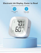 Govee WiFi Thermometer Hygrometer H5103, Indoor Bluetooth Temperature Humidity Sensor with Electronic Ink Display, App Notification Alert, Free Data Storage Export, Digital Remote Monitor for Bedroom