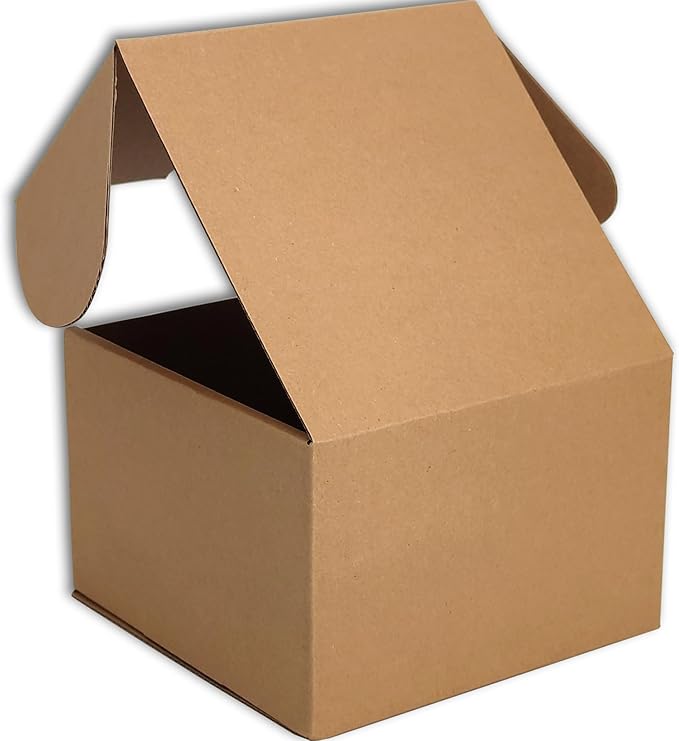 6x6x4 inches Small Shipping Boxes Set of 25 - Brown Mailer Corrugated Cardboard Boxes for Shipping Packaging Mailing Products