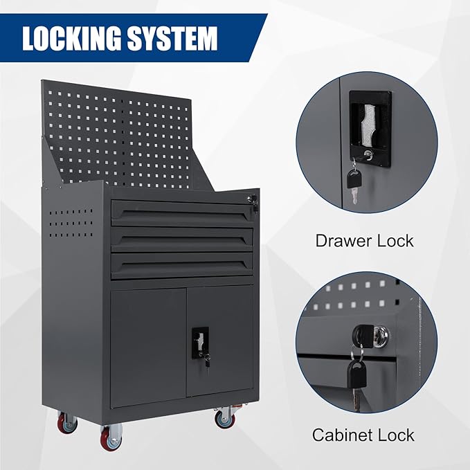 Rolling Tool Chest with Drawers Tool Storage Cabinet Auto Repair Tool Cart for Workshop Warehouse Garage