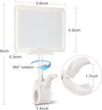 Acrylic Sign Holder with Clamp, 6 x 9 Inch Double Head Display Clips with PVC Card Protector, Rotating Sign Price Tag Clip On Sign Display for Hangrails or Tubes (Pack of 7) (White)