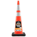 Xpose Safety 36 Inch Orange Slim Line Traffic Cones with 6" & 4" Collars, 1 Pack Multipurpose PVC Plastic Safety Cone for Parking, Soccer, Caution, Kids & Construction - DOT Approved