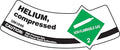 Accuform Cylinder Shoulder Label, Helium Compressed UN1046 Caution, 2" x 5 1/4", Adhesive Vinyl, 5/PK