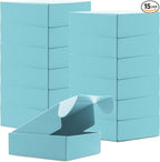 Cardboard Boxes Shipping Boxes,15 Pack Recyclable Corrugated Cardboard Box Small Mailing Storage Gift Boxes for Shipping, Mailing, Gifts Packaging, 6x6x2" (Light Blue)