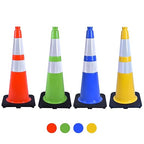 8 Pack 28 Inch Yellow Traffic Cones Heavy Duty with Black Base, Perfect for Large Field Sports, Construction Sites, Parking Control (8, Yellow, 28 Inch)