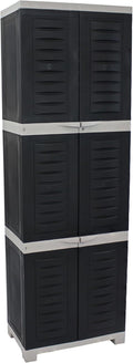 Sunnydaze Lockable Storage Cabinet - Indoor or Garage Storage Cabinet with 4 Adjustable Shelves - 72" H - Garage, Office, Home, Laundry Room - Charcoal