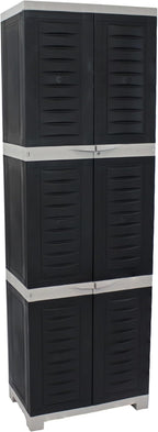 Sunnydaze Lockable Storage Cabinet - Indoor or Garage Storage Cabinet with 4 Adjustable Shelves - 72" H - Garage, Office, Home, Laundry Room - Charcoal