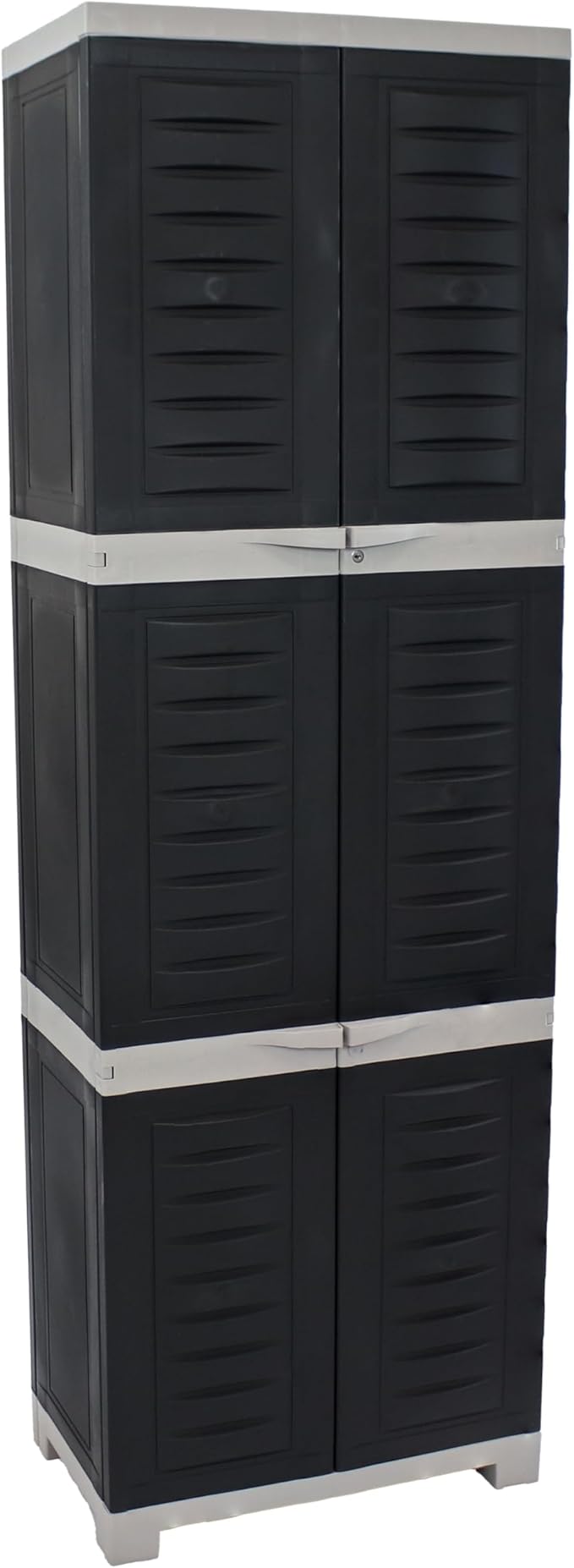 Sunnydaze Lockable Storage Cabinet - Indoor or Garage Storage Cabinet with 4 Adjustable Shelves - 72" H - Garage, Office, Home, Laundry Room - Charcoal