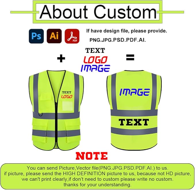High Visibility Safety Reflective Vest with Pockets and Zipper Construction Hi Vis Work Vest(Neon Yellow 2XL)