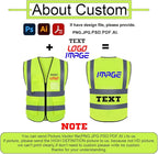 High Visibility Safety Reflective Vest with Pockets and Zipper Construction Hi Vis Work Vest(Blue XL)