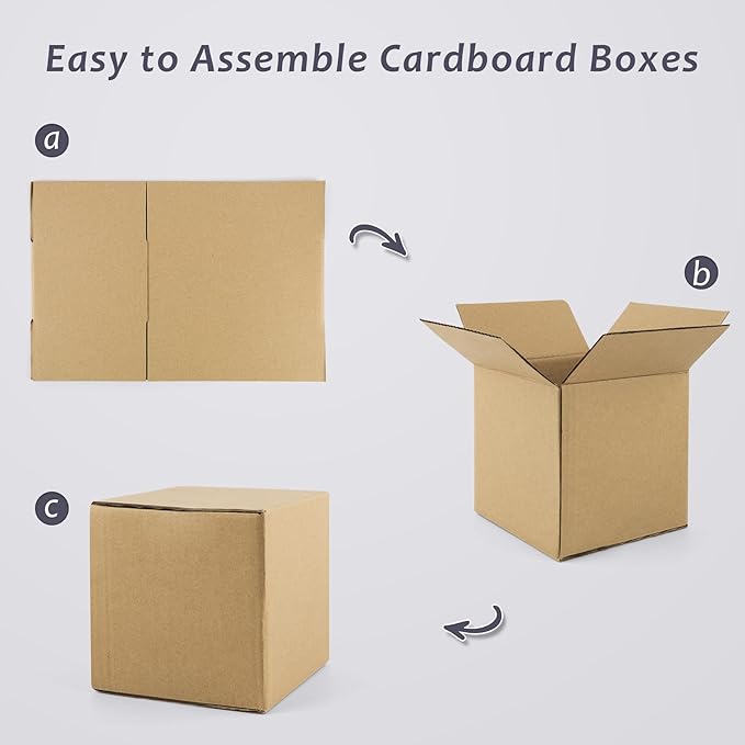 Frametory 6x6x6 Pack of 28 Corrugated Cardboard Packing Shipping Mailing Moving Carton Boxes, Brown