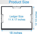 Acocony 11x17 Clipboard Three Clip Super Tough Extra Large Clipboard PP Plastic Not Fragile 11 x 17 Clipping Board Black Pack of 1