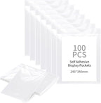 souG 100Pcs Self Adhesive Display Pockets - 8.5 x 11 Inch Paper Sleeves for Wall and Door Communication, Clear Adhesive Sheet Protectors for Office, School, Box Posting Signs