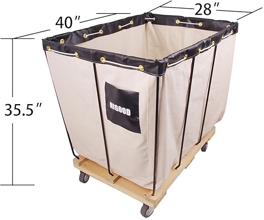 Canvas Basket Bulk Truck,Service Carts 16 Bushel Knock Down Truck, 20.0 cu. ft, 600 lb, 40" L X 28" W X 35.5" H Capacity