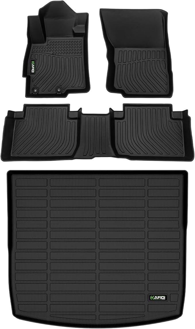 HAFIDI® Floor Mats & Cargo Liner Set Fit for 2022-2026 Mitsubishi Eclipse Cross All Weather Protection TPE Anti-Slip Automotive Full Set Floor Liners Custom Accessories - Black