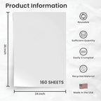 Bryco Goods 24" x 36" Newsprint Packing Paper Sheets for Moving | 160 Sheets | 10lb | Made in USA | Newspaper Paper | Must Have in Your Shipping Supplies