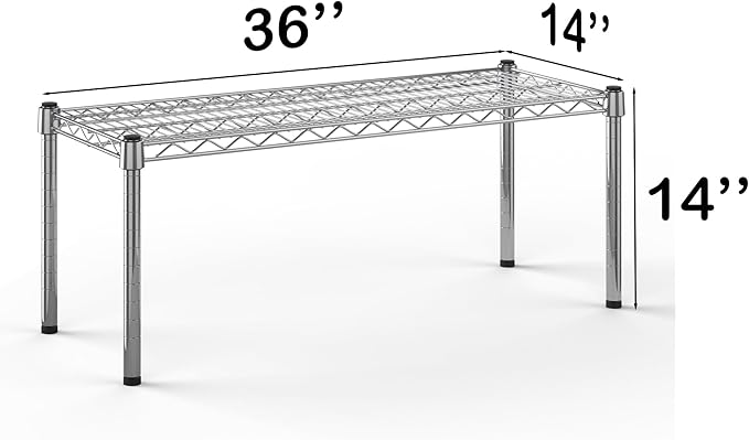 14''W x 36''L x 14''H Chrome Plated Wire Dunnage Rack | Off The Floor Storage
