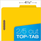 Pendaflex Classification Folders, 2 Dividers, 2" Fasteners, Letter Size, Yellow, 10/Box (24134P)