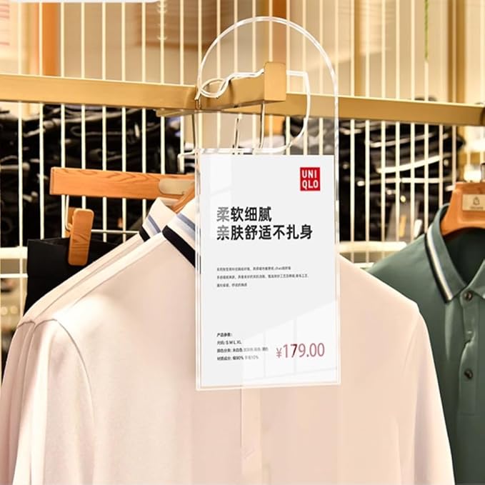 2 Pack Label Holder Price Tag Displays Sign Holder Data Card Holder Ads Display Stand for Retail Store Clothing Price Tag (S 70*100mm/2.76*3.94inches)