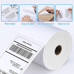Label KINGDOM 4 x 6 Inch Direct Thermal Shipping Label Roll, 500 Sheets for Rollo Zebra Munbyn or Other Thermal Printer Used on FedEx, USPS, UPS, DHL for Address Label, 1 Roll