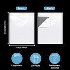 souG 100Pcs Self Adhesive Display Pockets - 8.5 x 11 Inch Paper Sleeves for Wall and Door Communication, Clear Adhesive Sheet Protectors for Office, School, Box Posting Signs