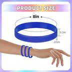 100 Pcs Blank Silicone Wristbands, Graduation Elastic Bracelet Bulk Rubber Bracelets For Men Women And Teens-Blue
