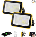 Rechargeable Work Light with Tripod Hole, 2-Pack LED Battery Work Lightings, 40W Waterproof Portable Flood Light Cordless Job Site Lighting 180° Rotate for Garage Camping Car Repairing