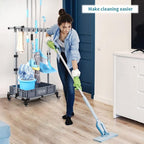 Broom And Mop Holder Put Wet Movable Floor-Mounted Mop Rack Floor Standing Cleaning Tool Cart Storage For Garden Garage Schools, Hospitals, Factories, Hotels,Property Companies
