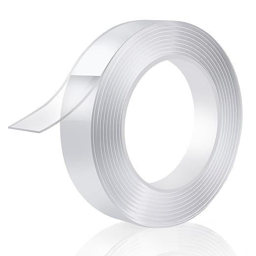 Double Sided Tape Heavy Duty 1.2in×20ft, Nano Tape Double Sided, Removable Traceless Two Sided Adhesive Tape, Clear Mounting Tape Double Sided Tape for Walls, Hanging Picture,Poster,Carpet