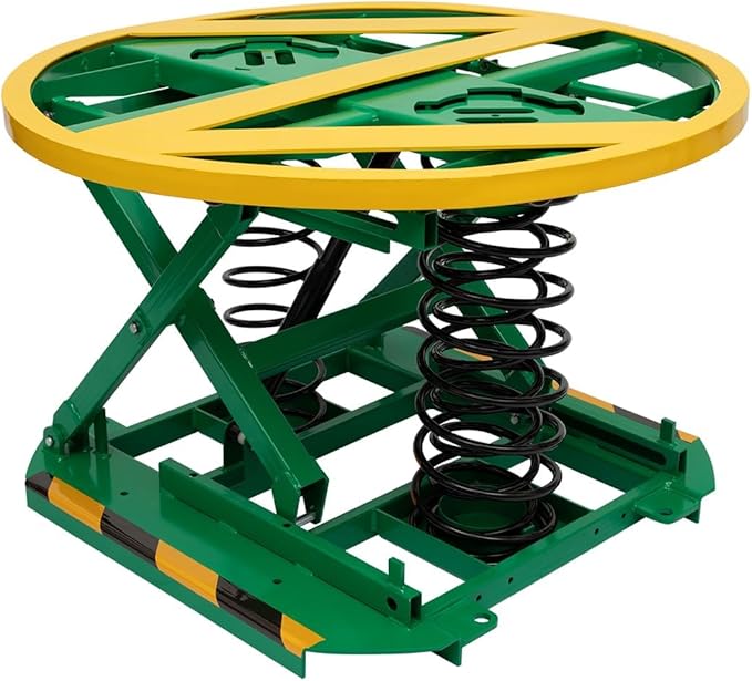Spring-Actuated Pallet Carousel Skid Positioner, 4500lbs Capacity 26" Lifting Height for Material Handling, Spring Pallet Level Loader, Transportation and Freight Lifting
