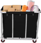 105 Gal Rolling Laundry Basket, Commercial 400L Large Capacity Heavy Duty Clothing Laundry Cart with Stainless Steel Frame and Removable Bag