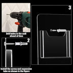 Eersida 10 Pockets Acrylic Brochure Pamphlet Holder Brochure Display Stand Business Tri Fold Multi Slot Holder Rack Wall Mount Clear Pocket Space Saver for Flyer Literature Menu Advertise
