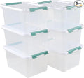6 Pack 20 L Clear Storage Latch Box, Plastic Storage Bins with Lids