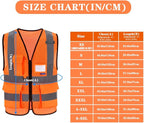 A-SAFETY High Visibility Mesh Safety Reflective Vest with Pockets and Zipper,Hi Vis Viz Reflective Safety Vest(Orange Mesh L)