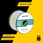 Bungee Cord Elastic Shock Cord 5/32" x 50' Bungee Rope for DIY, Tie Downs, Kayak and Outdoor - White&Black