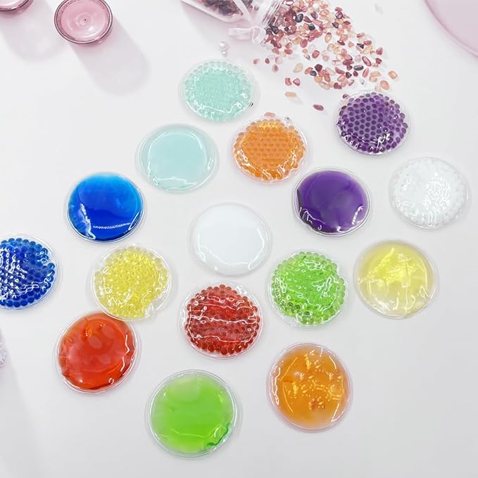 Boo Boo Ice Packs - 8 Small Gel Bead Cold Compress Packs, Instant Pain Relief for Injuries, Teething, Bumps & Bruises - Child-Safe Cooling Pads for First Aid Kits